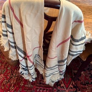 XOXO Cream and Black Striped Scarf